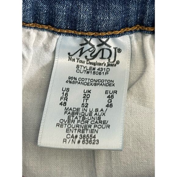 NYDJ Womens Jeans Sz 16 Not Your Daughters Straight Blue Jean - Picture 8 of 8